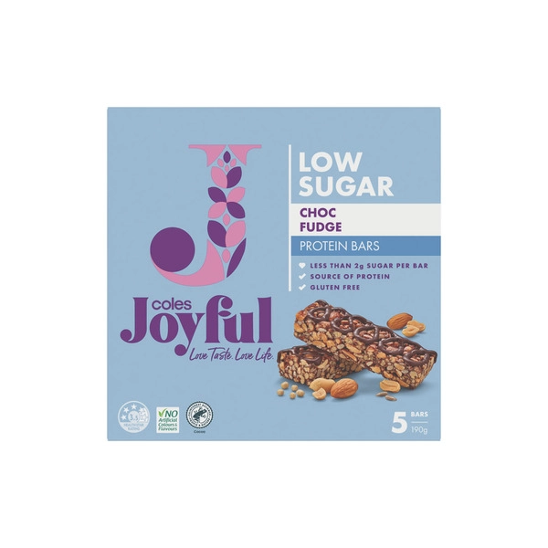 Coles Joyful Protein Bar Chocolate Fudge 5 Pack 190g 1 each