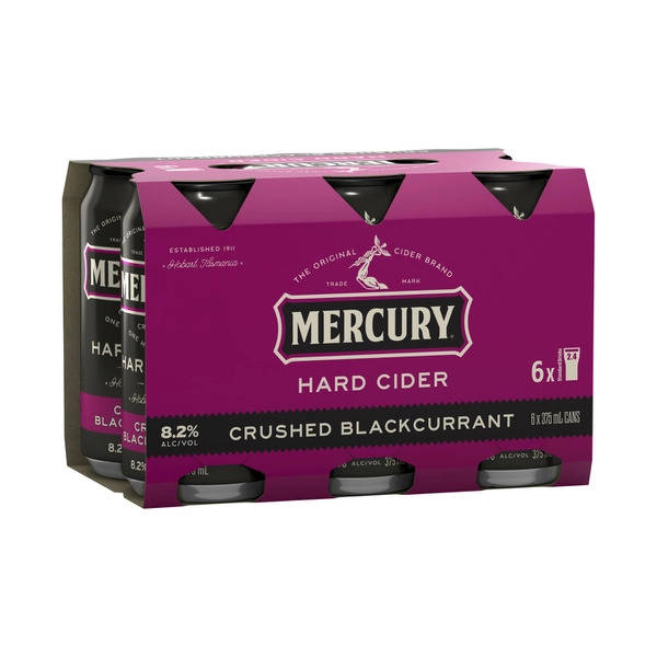 Mercury Hard Cider Blackcurrant Can 375mL 6 Pack