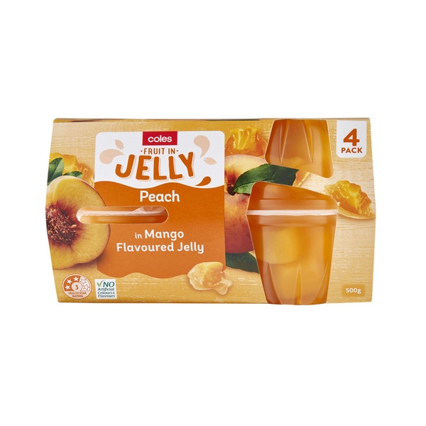 Coles Peach In Mango Flavoured Jelly 4 Pack 500g