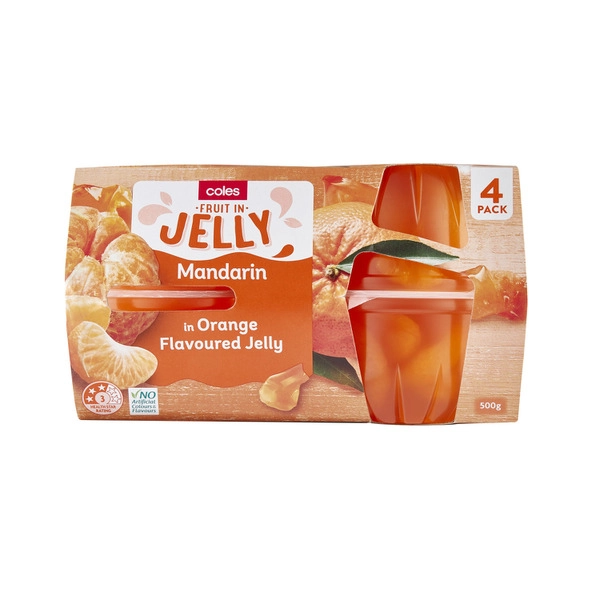 Coles Mandarin In Orange Flavoured Jelly 4 Pack 500g