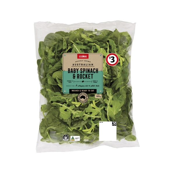 Coles Salad Baby Leaf Spinach & Rocket 120g each