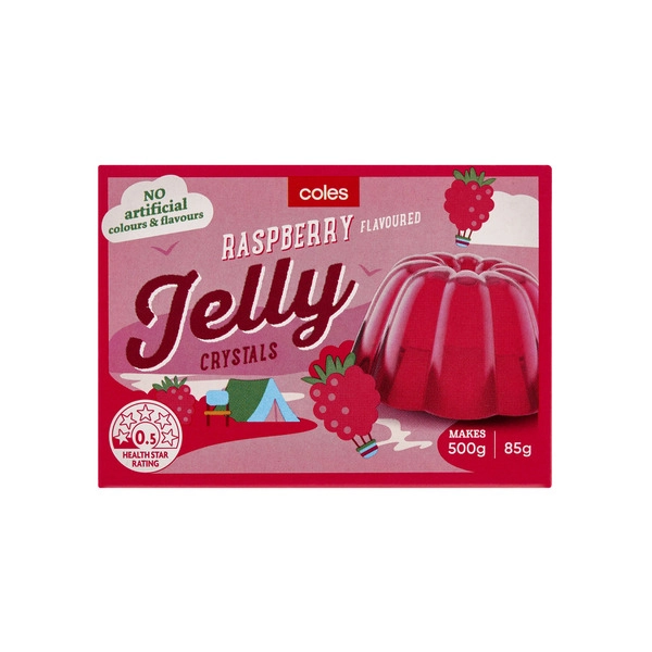 Coles Jelly Crystals Raspberry Flavoured 85g