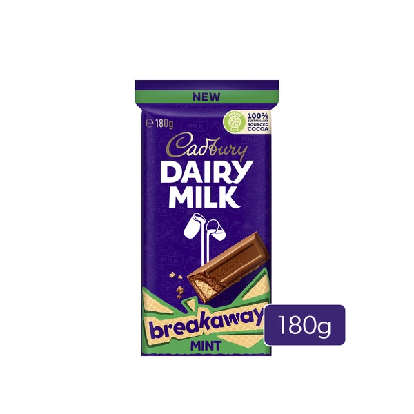 Cadbury Dairy Milk Mint Breakaway Chocolate Block 180g