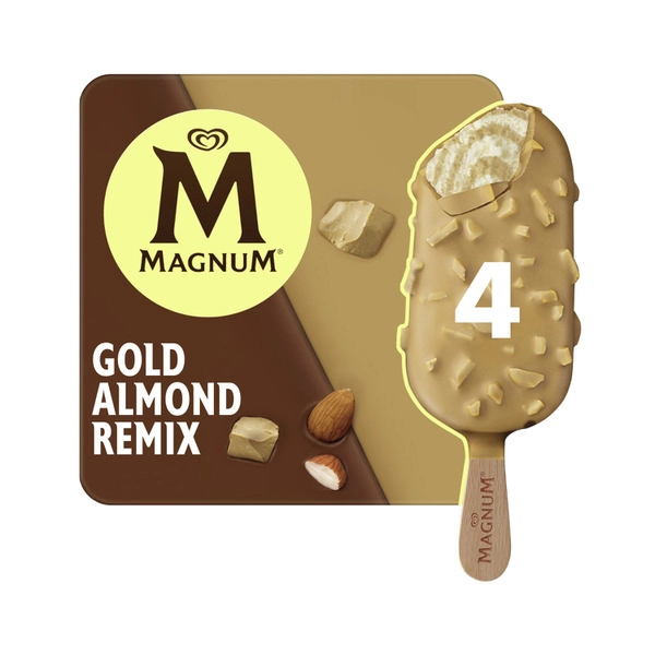 Magnum Gold Almond Remix Ice Cream 4 Pack 360mL