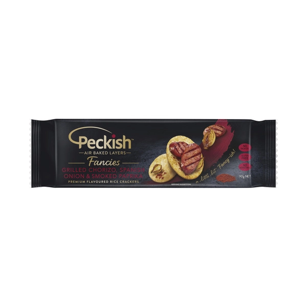 Peckish Fancies Rice Crackers:Grilled Chorizo Spanish Onion Smoked Pap 90g