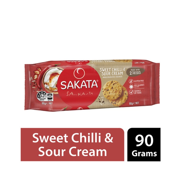 Sakata Wholegrain Rice Cracker Sweet Chilli Sour Cream 90g