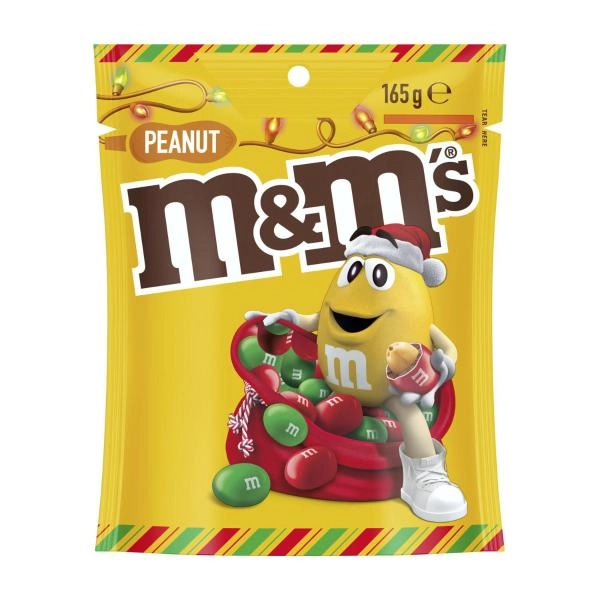 M&Ms Christmas Peanut Chocolate Red & Green Snack & Share Bag 165g