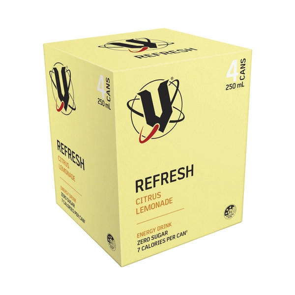 V Energy Refresh Drink Citrus Lemonade 4x250mL 4 pack