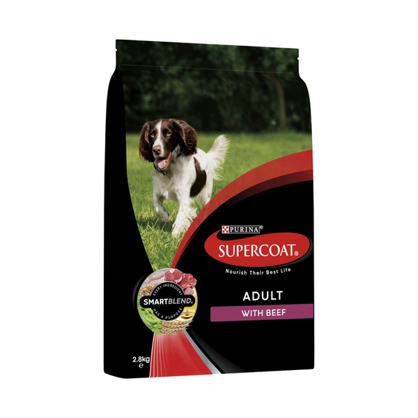 Supercoat Adult With Beef Dry Dog Food 2.8kg