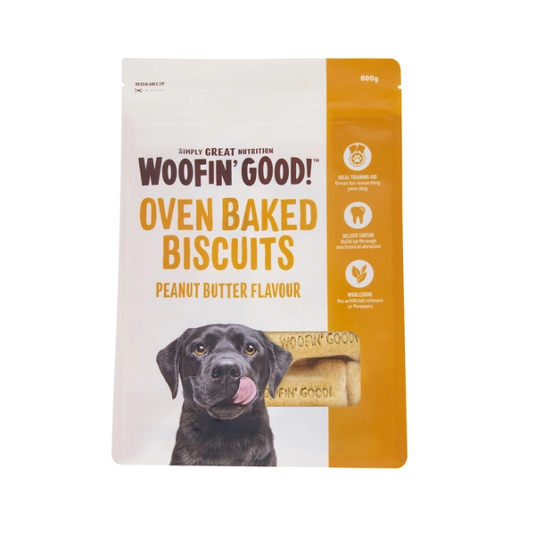 Woofin Good Peanut Butter Flavour Dog Treat Biscuits 800g