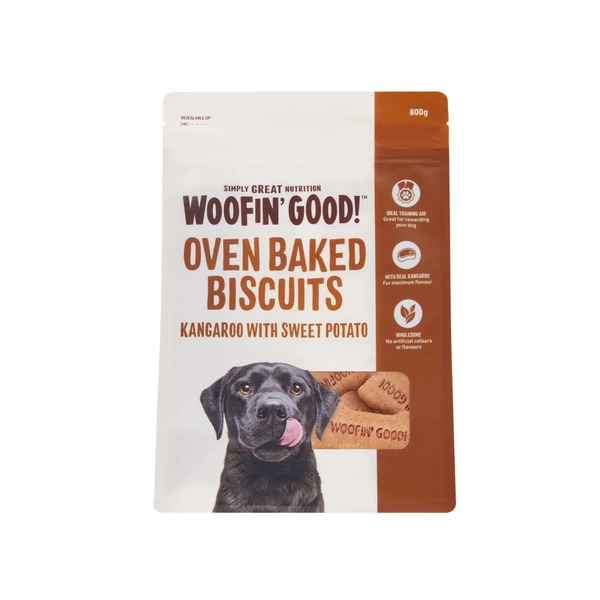 Woofin Good Kangaroo With Sweet Potato Dog Treat Biscuits 800g