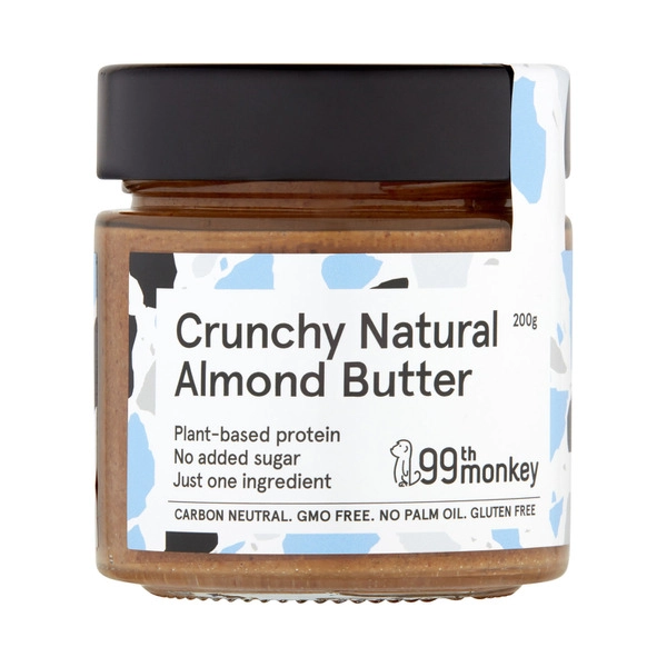 99th Monkey Crunchy Natural Almond Butter 200g