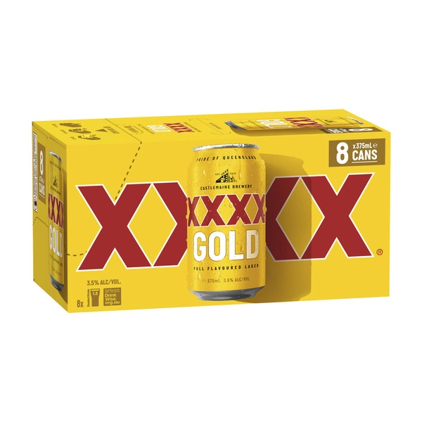 XXXX Gold Can 375mL 8 Pack