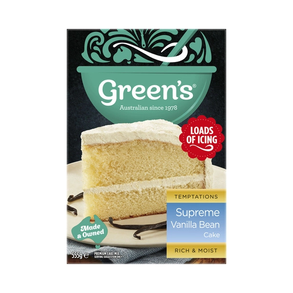 Green's Deluxe Vanilla Bean Layer Cake Mix 555g