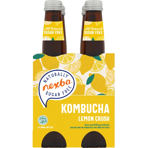 Nexba Kombucha lemon Crush 4X330mL 4 pack