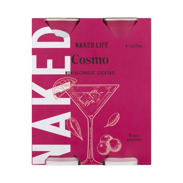 Naked Life Non Alcoholic Cocktail Cosmo 4x250mL 4 pack