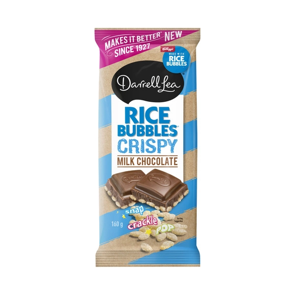 Darrell Lea Rice Bubbles Crispy Milk Chocolate Block 160g