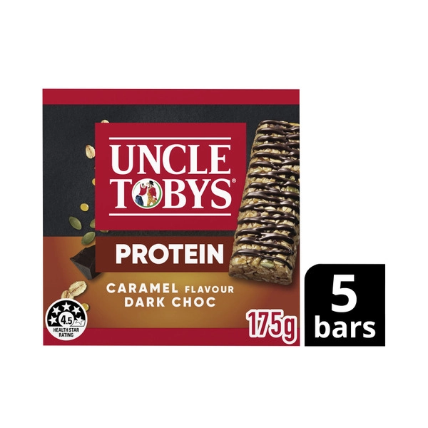 Uncle Tobys Nutritious Snacks Protein Bar Caramel & Dark Chocolate 175g