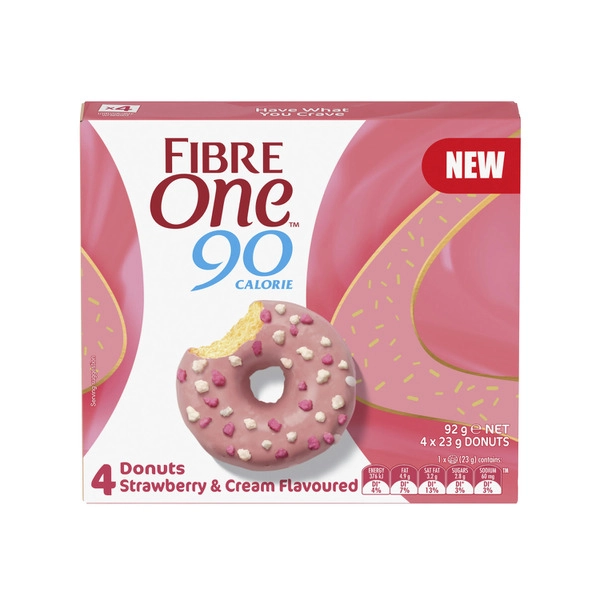 Fibre One Donut Strawberry & Cream 92g