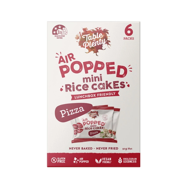 Table Of Plenty Multipack Popped Rice Cakes Pizza 6 Pack 90g