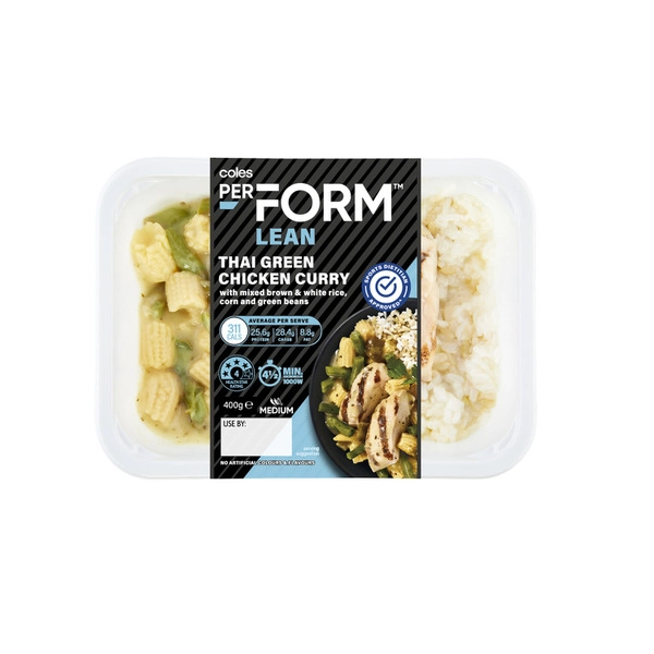 Coles Perform Lean Thai Green Chicken Curry 400g