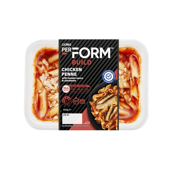 Coles Perform Build Chicken Penne Pasta 450g