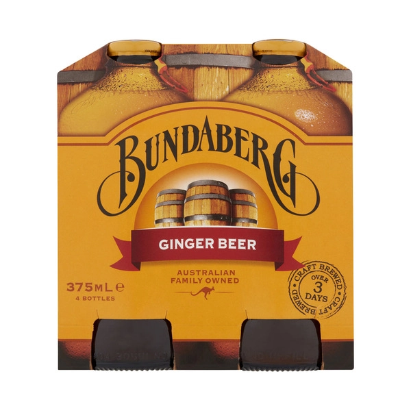 Bundaberg Brewed Drink Ginger Beer 4x375mL 4 pack