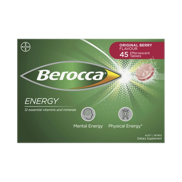 Berocca Energy Vitamin B & C Original Berry Flavour Effervescent Tablets 1 Pack