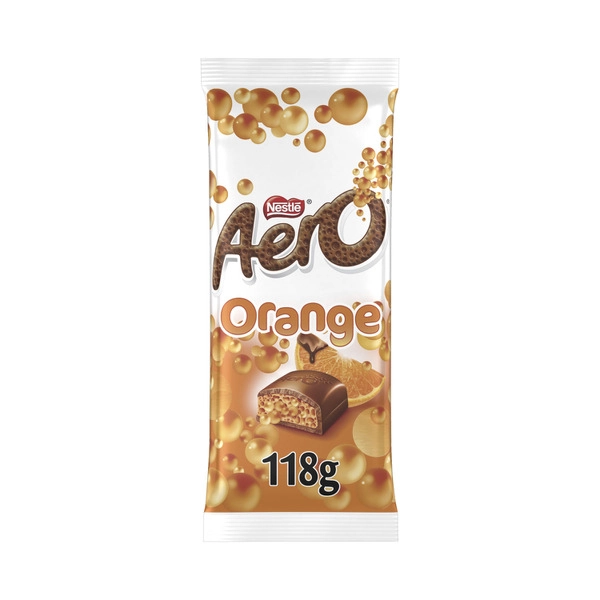 Nestle Block Chocolate AERO ORANGE MILK CHOCOLATE BLOCK 118G 