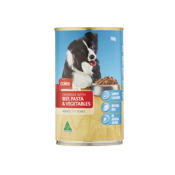 Coles Dog Food Casserole Beef Pasta & Vegetables 700g