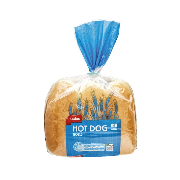 Coles Simply Hot Dog Rolls 450g