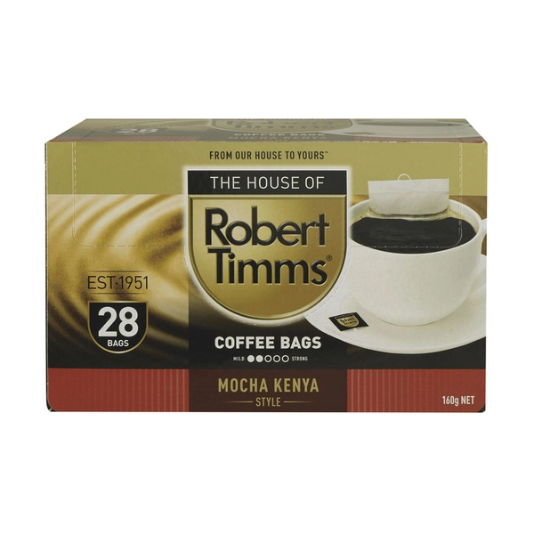 Robert Timms Mocha Kenya Style Coffee Bags 160g 28 Pack