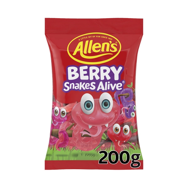 Allen's Lollies Berry Snakes Alive 200g