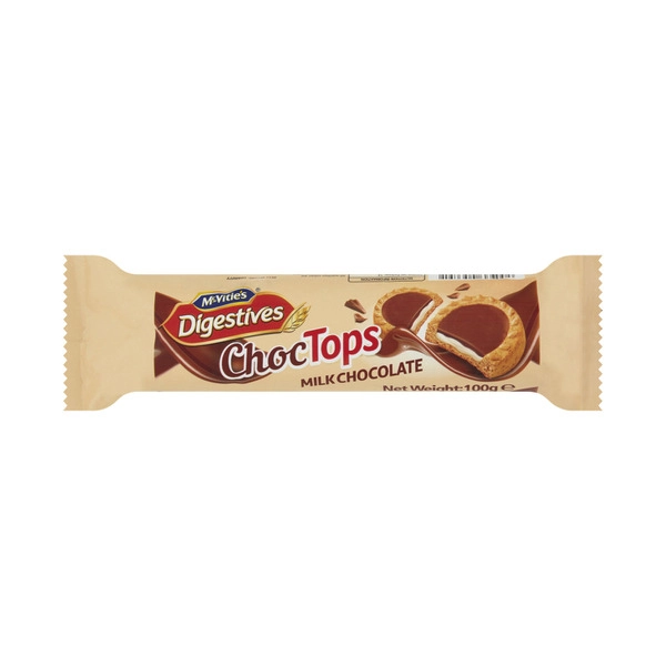 Mcvities Digestives Tops Biscuits Milk Chocolate 100g