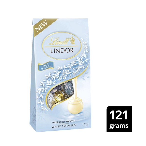 Lindt Lindor White Assorted Chocolate Bag 121g