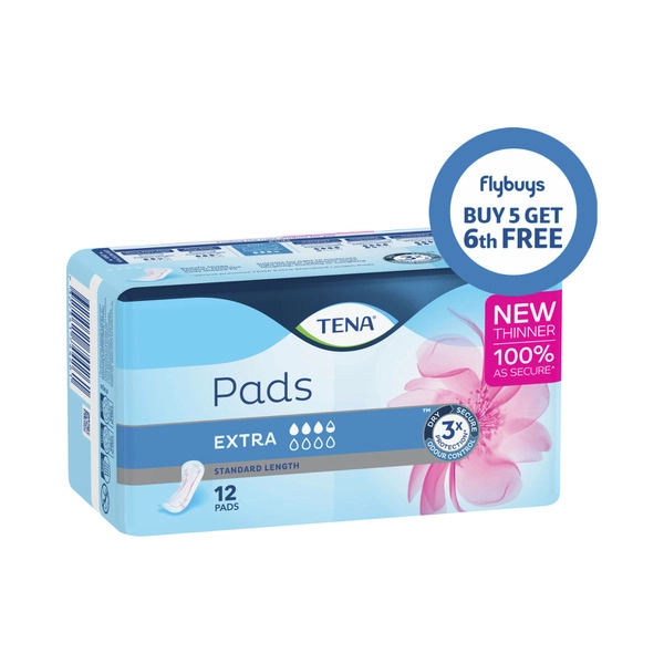 Tena Extra Standard Length Incontinence Pads 12 pack