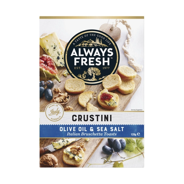 Always Fresh Olive Oil & Sea Salt Crustini Bruschetta Toasts  120g