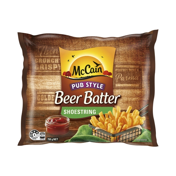 McCain Beer Battered Potato Chips Shoestring 750g