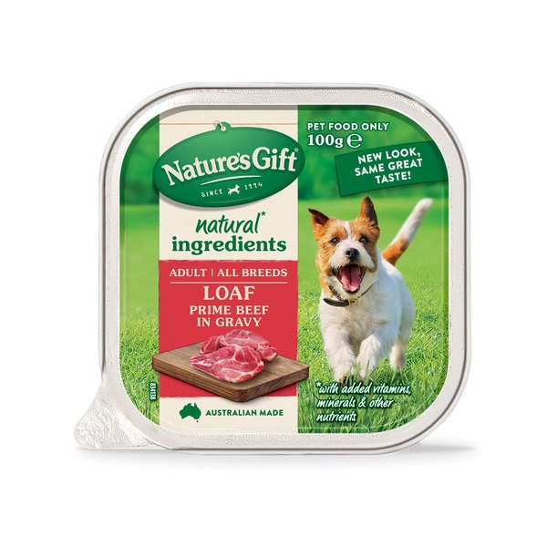 Nature's Gift Adult All Breeds Wet Dog Food Loaf Prime Beef in Gravy 100g