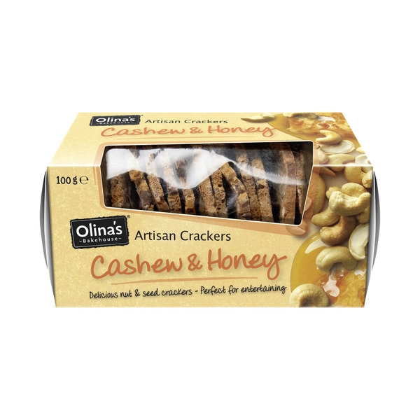 Olina's Artisan Crackers Cashew & Honey 100g