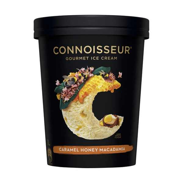 Connoisseur Caramel Honey Macadamia Ice Cream 1L