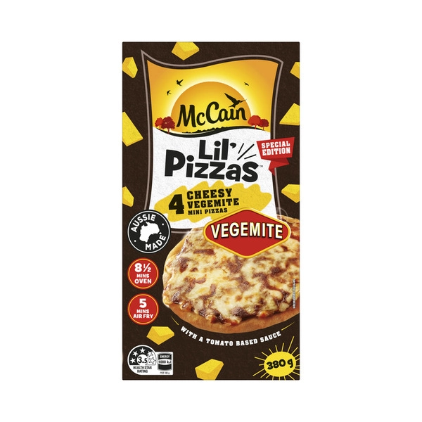 McCain Lil Cheesy Vegemite Pizzas 4 Pack 380g