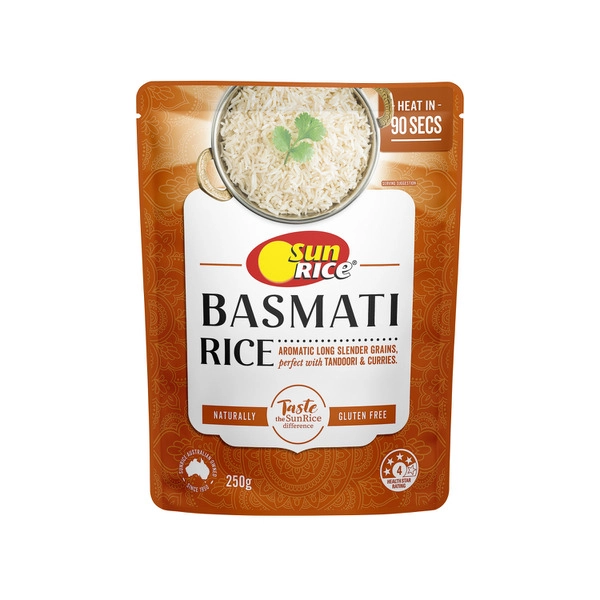 Sunrice Microwave Basmati Rice Pouch 250g