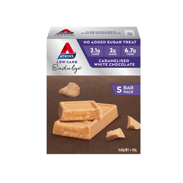 Atkins Low Carb Endulge Bars Caramelised White Chocolate 5x30g 150g