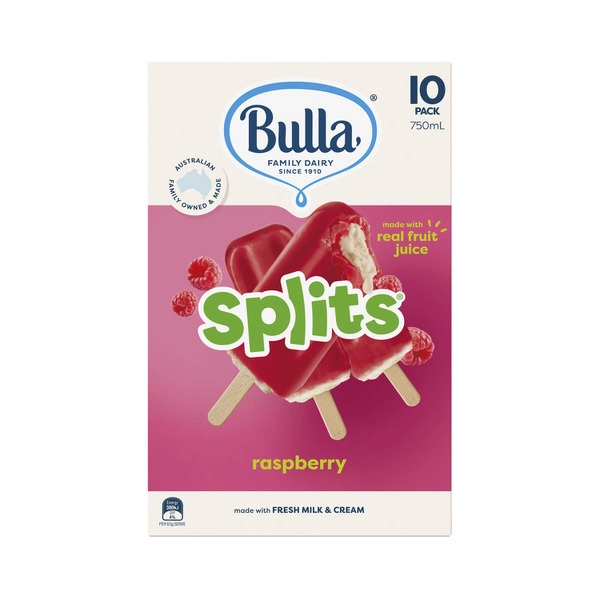 Bulla Splits Ice Cream Raspberry 10 pack 750mL