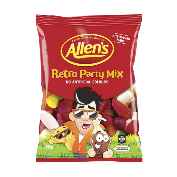 Allen's Lollies Retro Party Mix Lolly Bag 190g