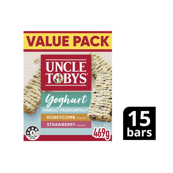 Uncle Toby's Muesli Bars Yoghurt Varieities 15 pack