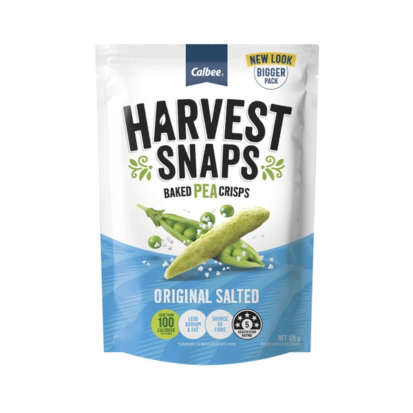 Harvest Snaps Pea 120gm HARVEST SNAPS PEA ORIGINAL SALTED 120G 