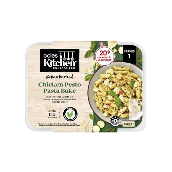 Coles Kitchen Chicken Pesto Pasta Bake 350g