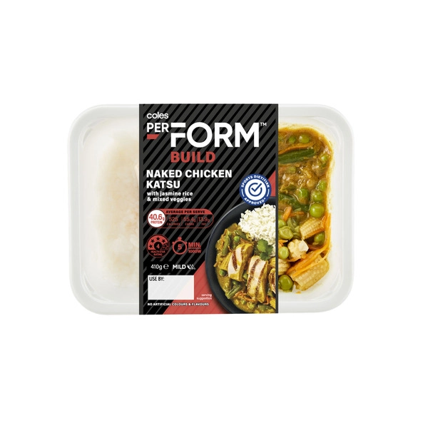 Coles Perform Build Naked Chicken Katsu 410g